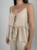 SET TOP LAZOS PEPLUM Y PANTALÓN