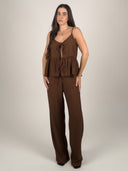 SET TOP LAZOS PEPLUM Y PANTALÓN