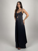 SET TOP SATINADO LARGO BOTONES & PALAZZO