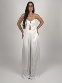 SET TOP SATINADO LARGO BOTONES & PALAZZO