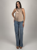 TOP HALTER DRAPEADO CON ESPALDA ABIERTA