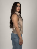 TOP HALTER DRAPEADO CON ESPALDA ABIERTA