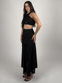 SET TOP HALTER Y FALDA MAXI BORDADO