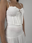 SET CORSÉ Y FALDA MAXI BORDADO INGLÉS