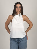 TOP HALTER DRAPEADO CON ESPALDA ABIERTA