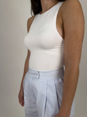 PANTALÓN PALAZZO RAYAS - CELESTE OXFORD