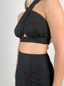 SET TOP HALTER Y FALDA MAXI BORDADO