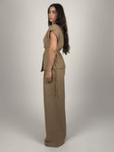 SET TOP CRUZADO CINTA +  PALAZZO – CAMEL