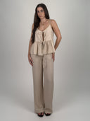 SET TOP LAZOS PEPLUM Y PANTALÓN