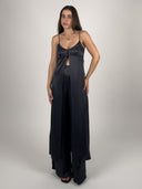 SET TOP SATINADO LARGO BOTONES & PALAZZO