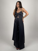 SET TOP SATINADO LARGO BOTONES & PALAZZO