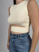 CROP TOP CANALÉ CUT OUT - CRUDO