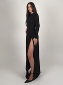 VESTIDO MAXI CEÑIDO NUDO LATERAL